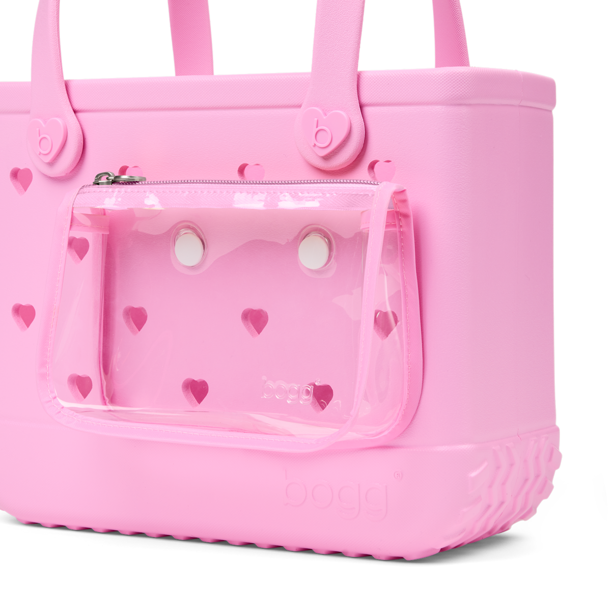 Bitty Bogg Bag - Cut Out Heart Pink Taffy - A Tote for Lake Days