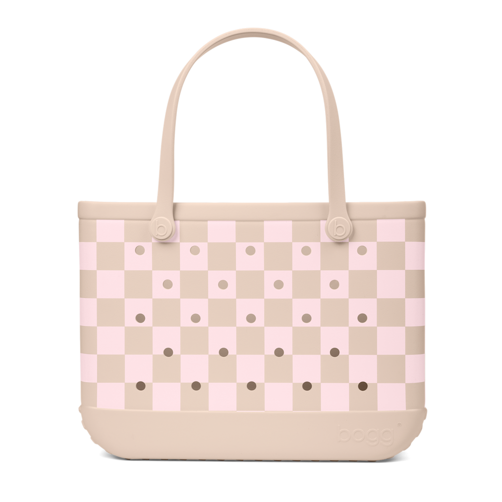 Original Bogg Bag - Checkered Linen/ Pink Marshmallow - Your Market Bag
