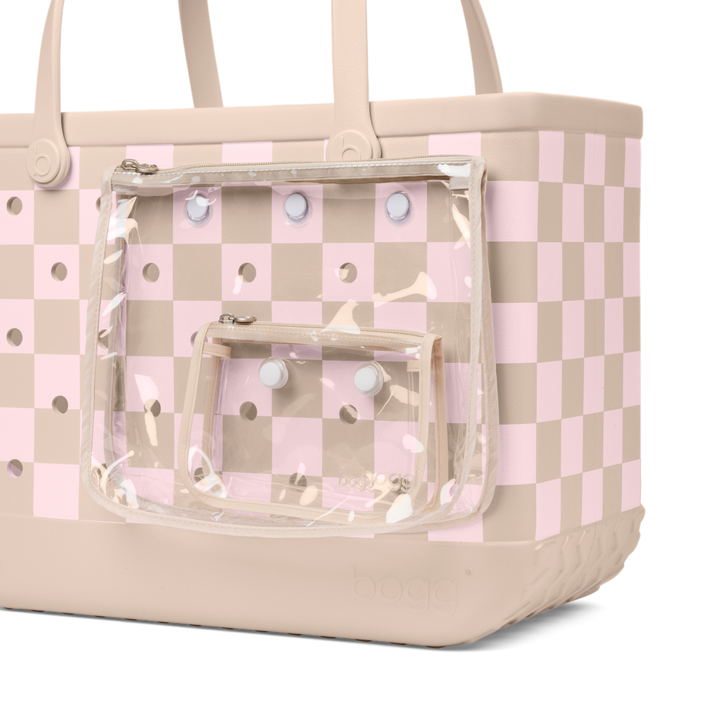Original Bogg Bag - Checkered Linen/ Pink Marshmallow - Your Market Bag
