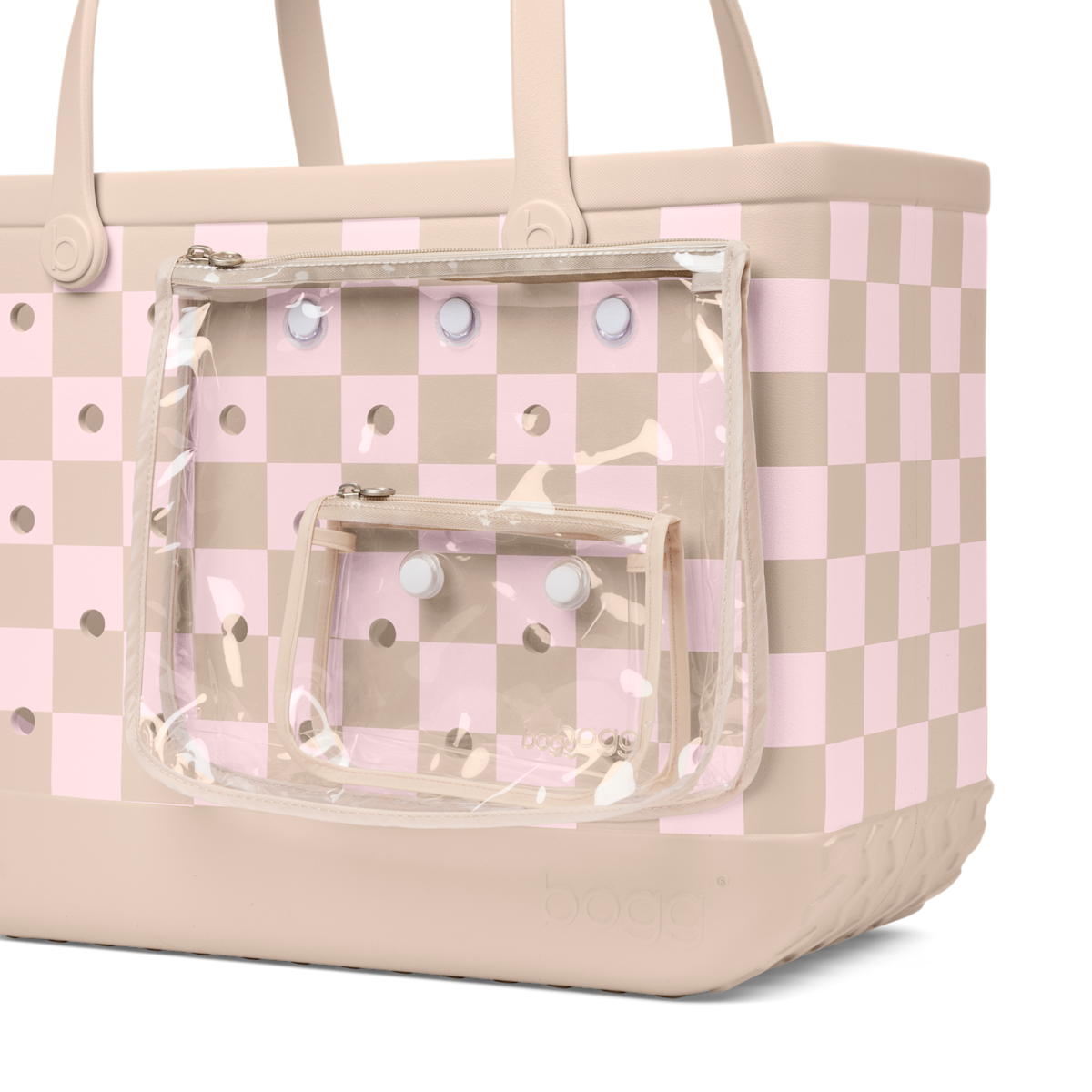 Original Bogg Bag - Checkered Linen/ Pink Marshmallow - Your Market Bag