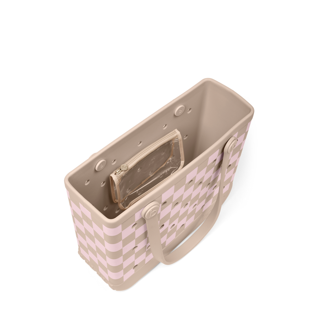 Baby Bogg Bag - Checkered Linen/ Pink Marshmallow - Travel Smart