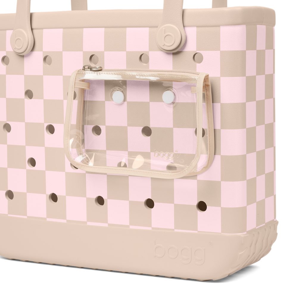 Baby Bogg Bag - Checkered Linen/ Pink Marshmallow - Travel Smart