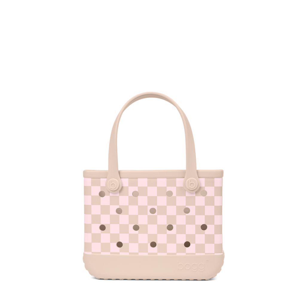 Bitty Bogg Bag - Checkered Linen/ Pink Marshmallow - Everyday Bag Favorite