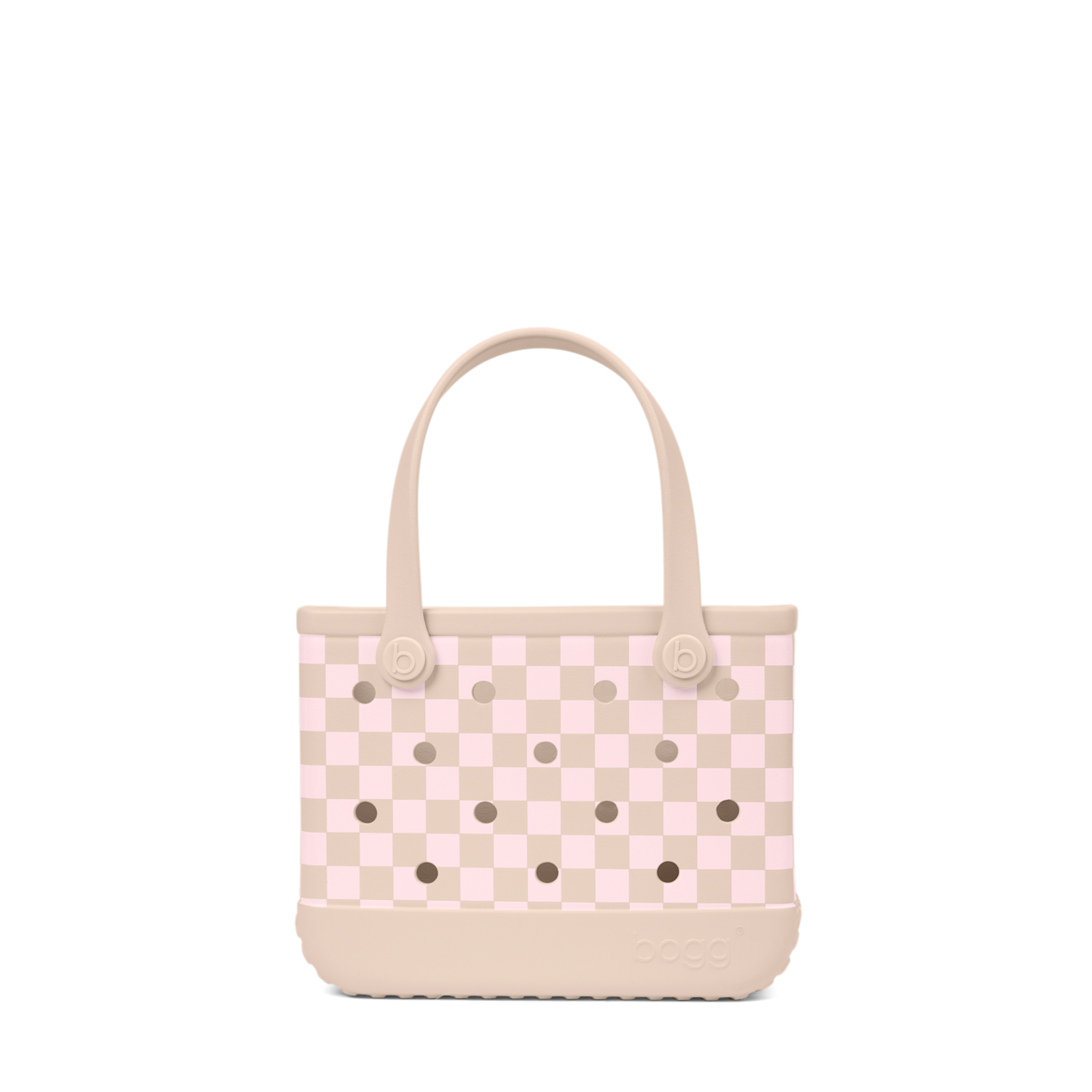 Bitty Bogg Bag - Checkered Linen/ Pink Marshmallow - Everyday Bag Favorite