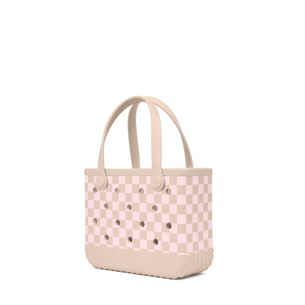 Bitty Bogg Bag - Checkered Linen/ Pink Marshmallow - Everyday Bag Favorite