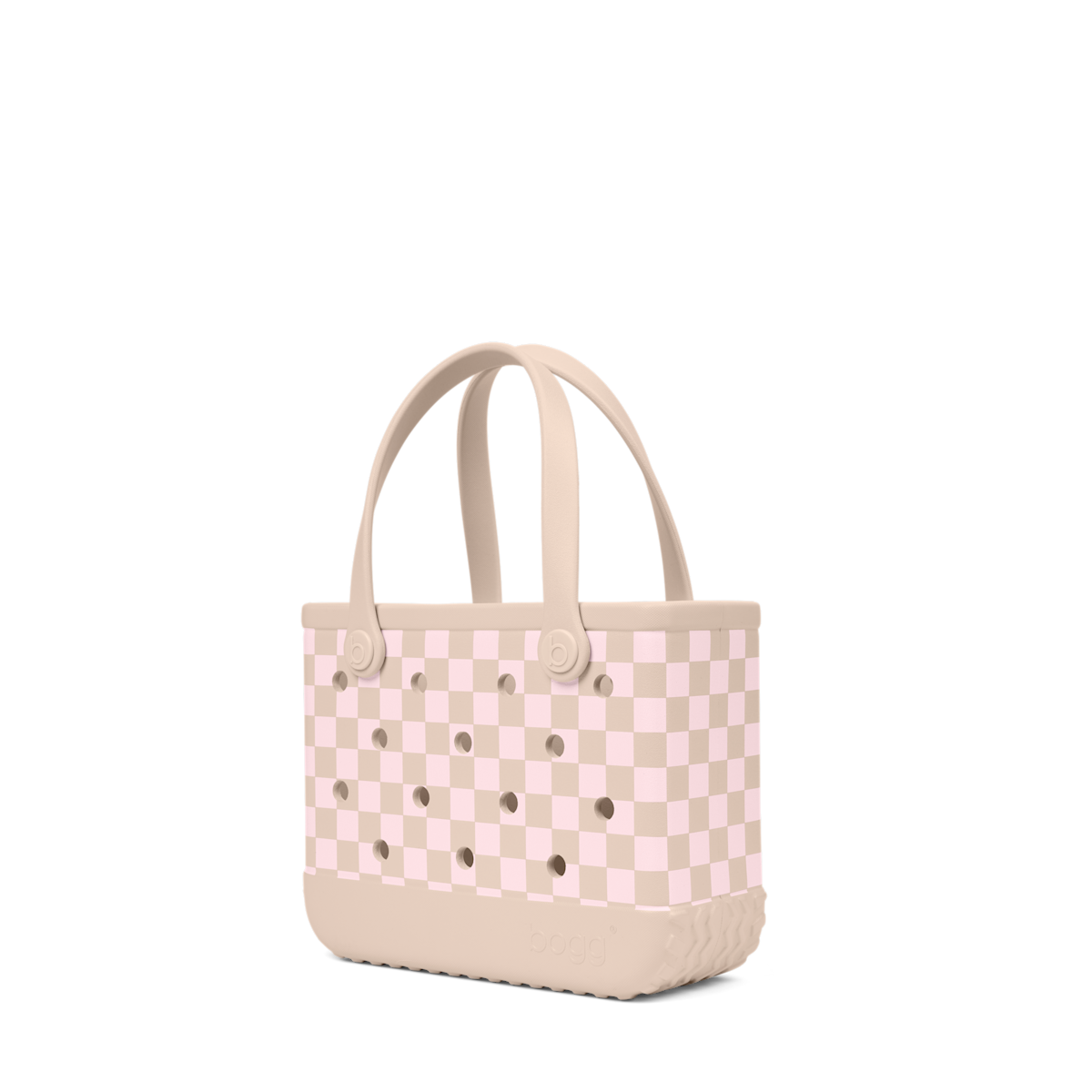 Bitty Bogg Bag - Checkered Linen/ Pink Marshmallow - Everyday Bag Favorite