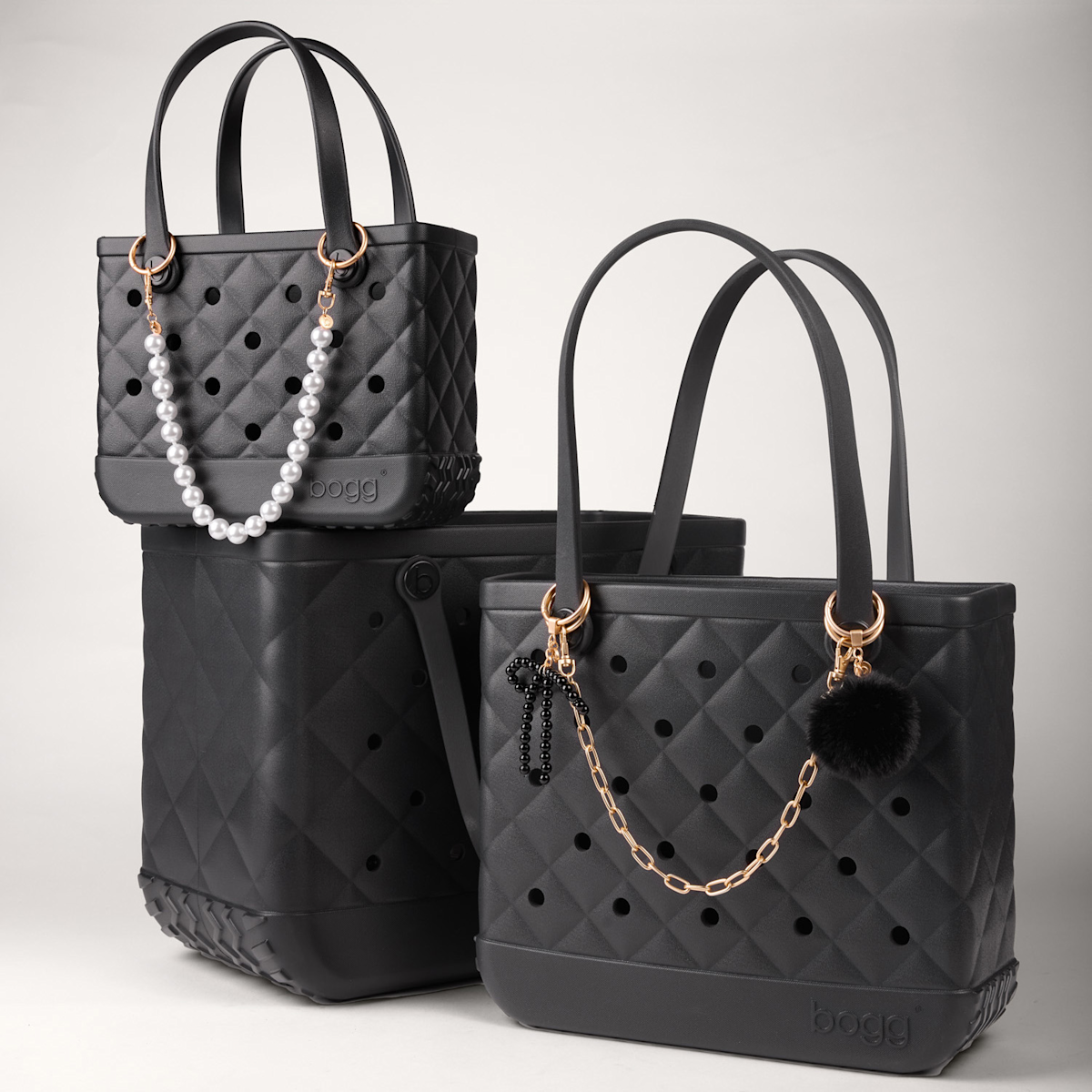 Bogg'd & Charmed  - Black Pearl Bow - Bogg Bag Grab and Go
