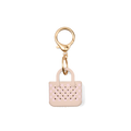 Tiny Tote Keychain - Checkered Linen/ Pink Marshmallow - For Gym Days