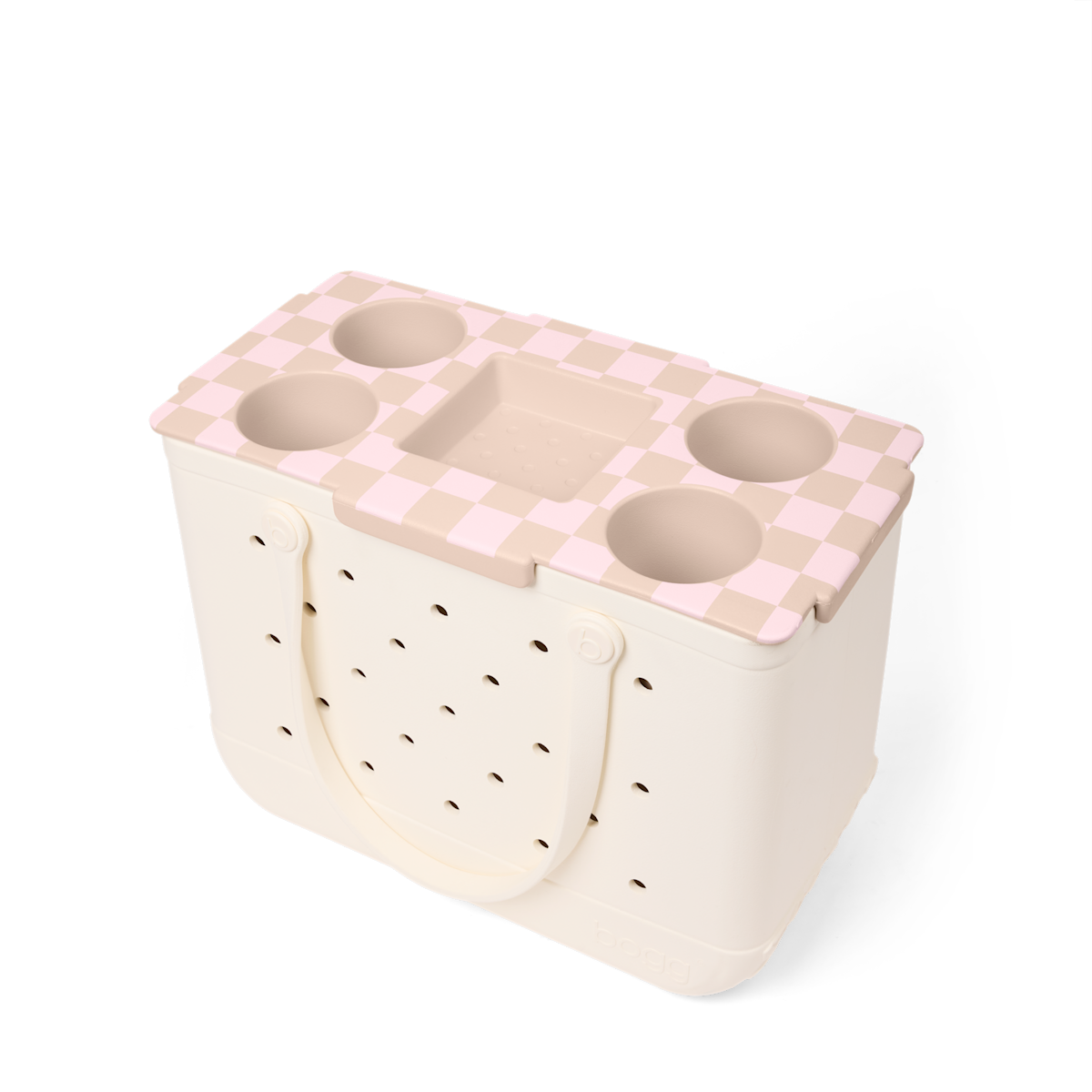 Top o' the Bogg to Ya - Checkered Linen/ Pink Marshmallow - Bogg Bag Daily Essential