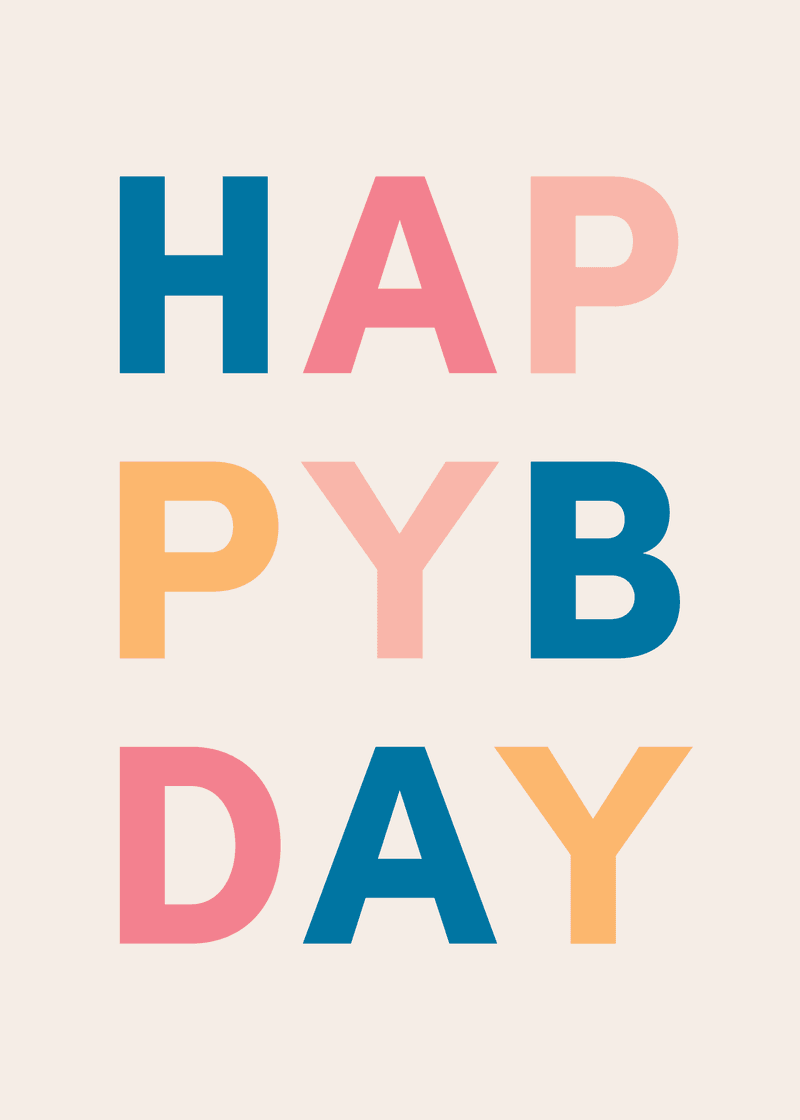 Happy Birthday Letters Greeting Card - Tote for Daily Routines