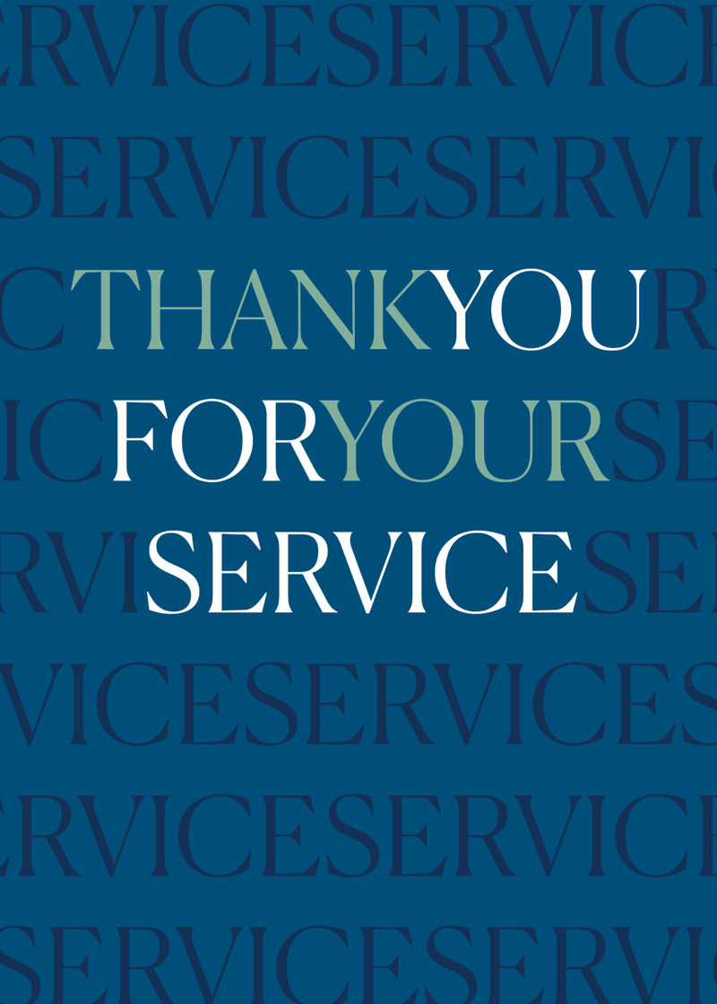 Thank You For Your Service Greeting Card - Bogg Bag Beach Ready