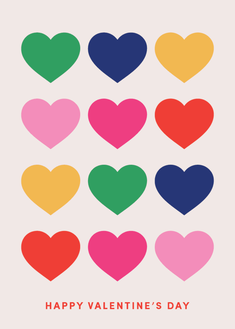 Hearts Greeting Card - Color Tote Choice