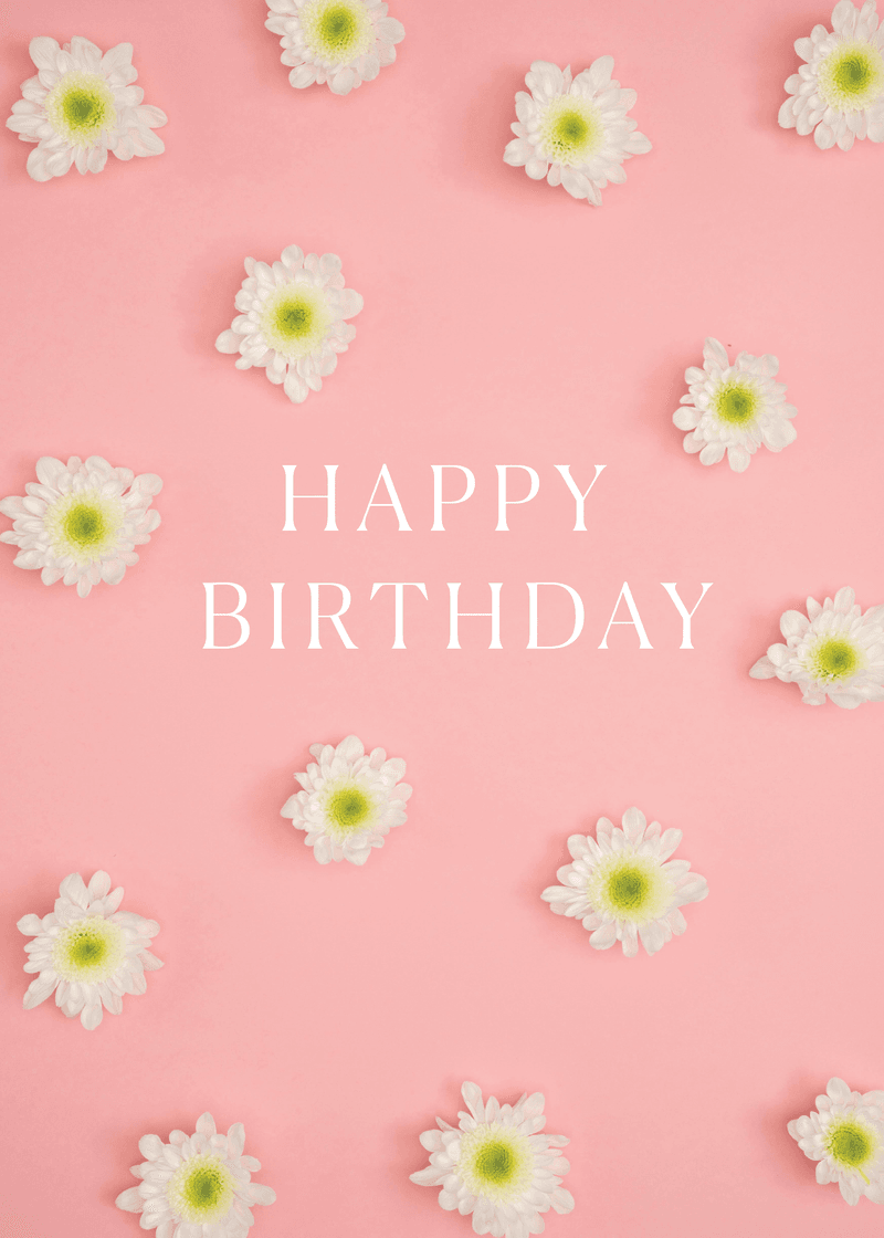 Happy Birthday Flowers Greeting Card - Your Color Bag