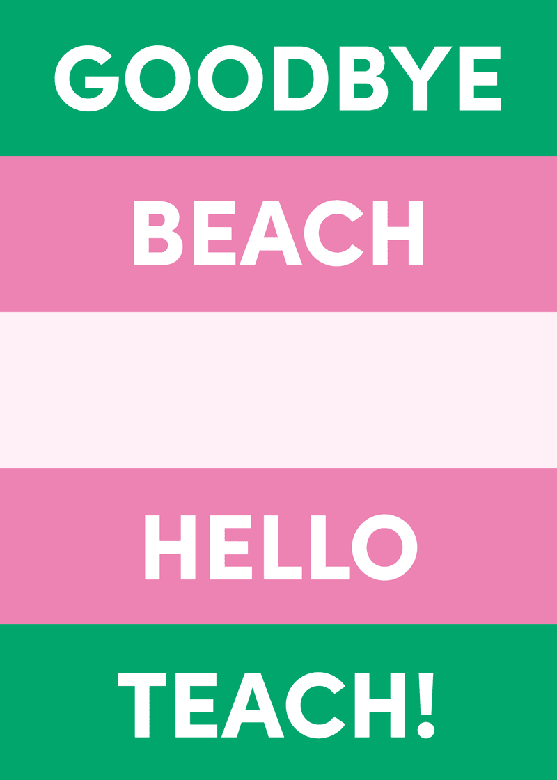 Hello Teach Greeting Card - Roomy Bag Pick