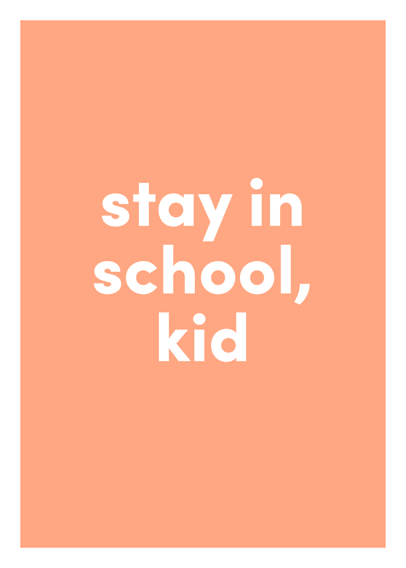Stay in School Greeting Card - Bogg Style Daily
