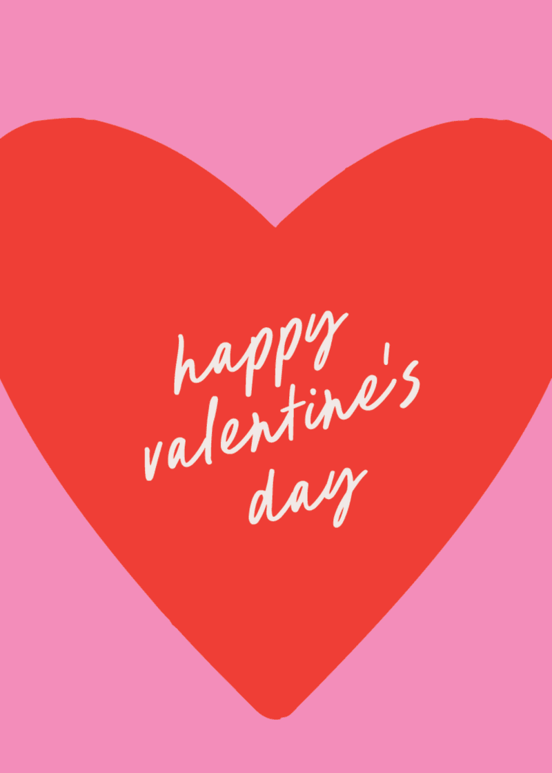 Happy Valentine's Day Greeting Card - Simple Bag Style