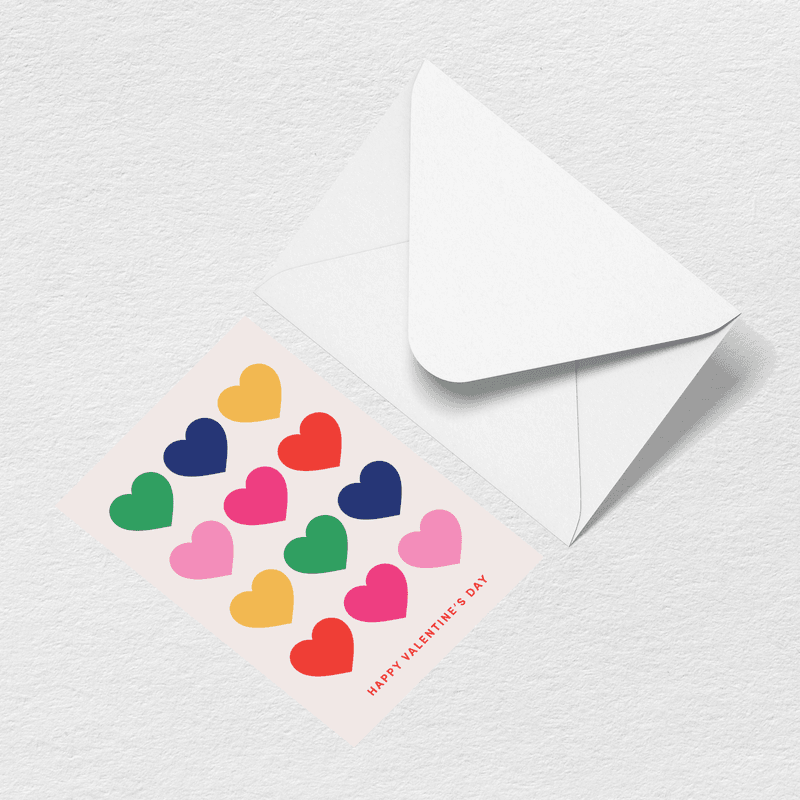 Hearts Greeting Card - Color Tote Choice