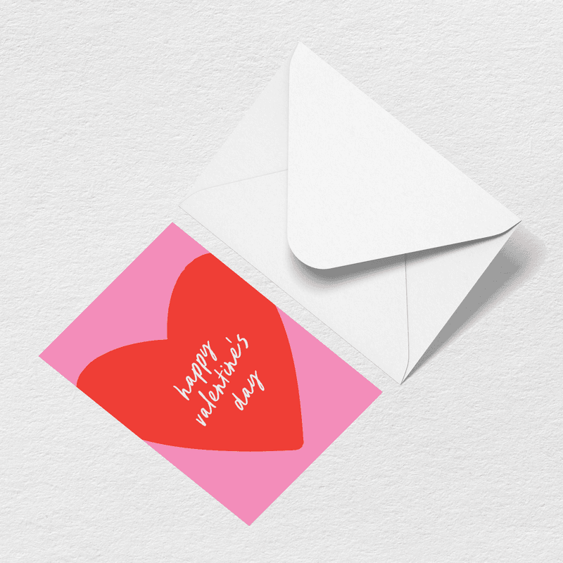 Happy Valentine's Day Greeting Card - Simple Bag Style