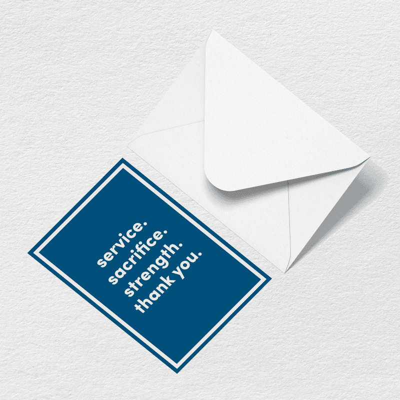 Thank You For Your Sacrifice Greeting Card - Weekend Bag Choice