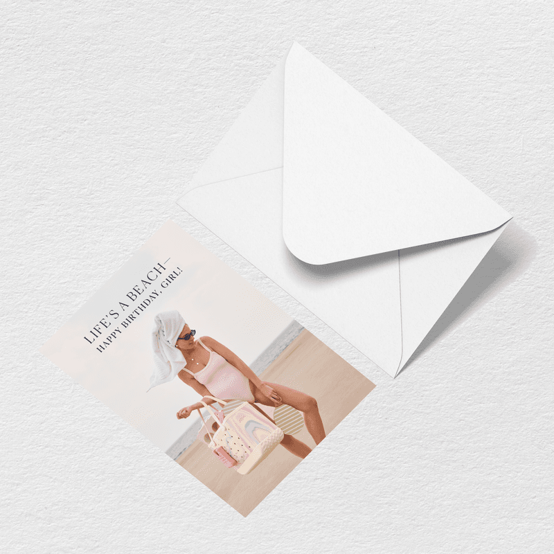 Happy Birthday Beach Greeting Card - Pack for Outdoor Days